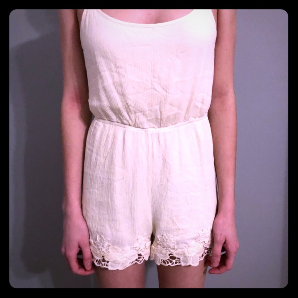 LA Hearts Cream Romper